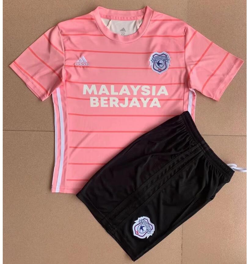 Kids Cardiff City 2021/22 Away Soccer Kits Shirt With Shorts